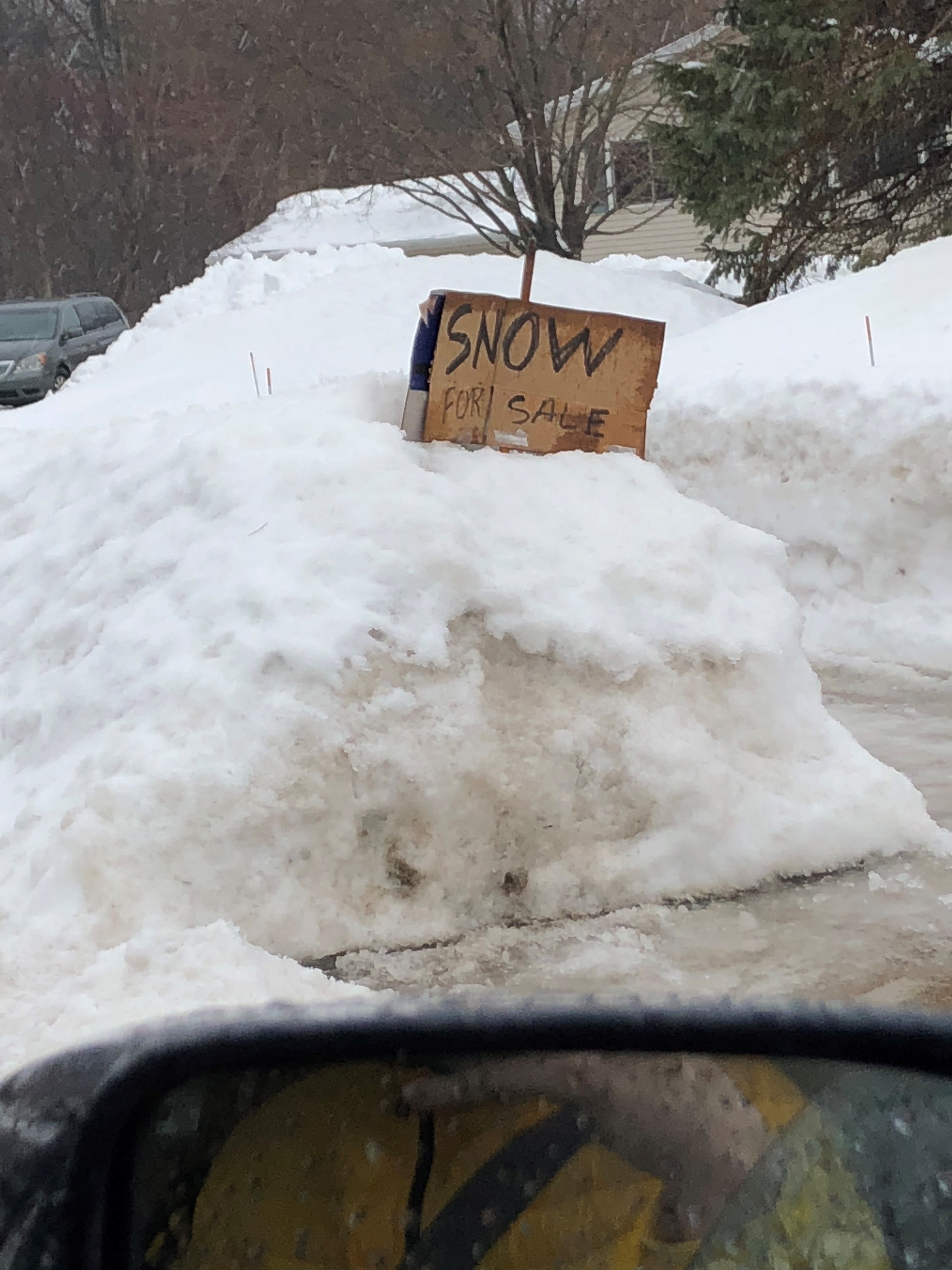 Just for Fun Snow for Sale sign